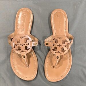 Tory Burch Beige Sandals with Gold Accents